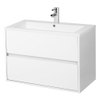 Adema Bella badmeubelset 80x45.5x55cm greeploos met overloop zonder spiegel wit SW74516 Adema Bella badmeubelset 80x45.5x55cm greeploos met overloop zonder spiegel wit SW74516