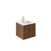 Crosswater Limit Badkamermeubelset - 50x45x45cm - 1 lade - keramieken wastafel - royal walnoot (hout) SW1126132