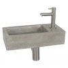 Differnz Juti fonteinset – 38.5x18.5x9 cm – beton grijs – chromen kraan SW84143