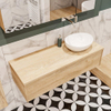 MONDIAZ LUSH Ensemble de meuble salle de bain - 120cm - 1 tiroir - lavabo BARCO - vasque à droite - 0 trous de robinet - chêne blanchi SW409560
