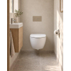 Pack WC QeramiQ Dely Swirl Compact - réservoir encastrable Geberit UP320 - avec bâti-support Burda - abattant slim - plaque de commande en plastique taupe - boutons rectangulaires - blanc mat SW1595652