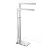 Zack LINEA Porte-serviettes sur pied - 80x40x15cm - double - inox brossé mat SW84368
