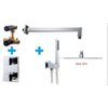 Wiesbaden inbouw doucheset vierkant met thermostaat wandarm en platte hoofddouche 30cm chroom SW62608 Wiesbaden inbouw doucheset vierkant met thermostaat wandarm en platte hoofddouche 30cm chroom SW62608