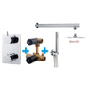 Wiesbaden inbouw doucheset met thermostaat wandarm en platte hoofddouche 20cm chroom SW62597 Wiesbaden inbouw doucheset met thermostaat wandarm en platte hoofddouche 20cm chroom SW62597