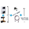 Wiesbaden One Pack Set de douche thermostatique encastrable avec bras plafond et douche de tête carrée 20cm et barre de douche chrome SW62595 Wiesbaden One Pack Set de douche thermostatique encastrable avec bras plafond et douche de tête carrée 20cm et barre de douche chrome SW62595
