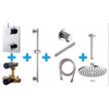 Wiesbaden One Pack Set de douche thermostatique encastrable avec bras plafond et douche de tête 20cm avec barre de douche chrome SW62593 Wiesbaden One Pack Set de douche thermostatique encastrable avec bras plafond et douche de tête 20cm avec barre de douche chrome SW62593