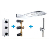 Wiesbaden inbouw doucheset met thermostaat en halfronde hoofddouche 25x60cm chroom SW62592 Wiesbaden inbouw doucheset met thermostaat en halfronde hoofddouche 25x60cm chroom SW62592