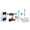 Wiesbaden One Pack Set de douche thermostatique encastrable carré avec bras plafond et douche de tête 30cm chrome SW62590 Wiesbaden One Pack Set de douche thermostatique encastrable carré avec bras plafond et douche de tête 30cm chrome SW62590