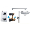 Wiesbaden inbouw doucheset rond met thermostaat wandarm en hoofddouche 30cm chroom SW62587 Wiesbaden inbouw doucheset rond met thermostaat wandarm en hoofddouche 30cm chroom SW62587