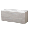 Saniclass Exclusive line Kera 120 badmeubel met spiegelkast Black wood 2 laden SW10273 Saniclass Exclusive line Kera 120 badmeubel met spiegelkast Black wood 2 laden SW10273