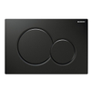 Geberit Sigma01 bedieningsplaat - 2-toets spoeling - ronde knoppen - gitzwart RAL - 9005 - dualflush - glans git zwart 0700524
