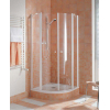 Kermi Ibiza 2000 douchecabine kwartrond met pendeldeuren 90x185cm matzilver profiel en helder glas 0990920 Kermi Ibiza 2000 douchecabine kwartrond met pendeldeuren 90x185cm matzilver profiel en helder glas 0990920