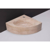 Forzalaqua Turino hoekfontein 30x30x10cm DRIEHOEK Travertin gezoet beige SW67666 Forzalaqua Turino hoekfontein 30x30x10cm DRIEHOEK Travertin gezoet beige SW67666
