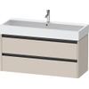 Duravit Ketho.2 Wastafelonderbouwkast - met 2 laden - voor enkele wastafel - 118.4x46x54.9cm - met grepen antraciet - taupe mat SW772995