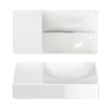 Clou Vale Lave-main 38x19x7cm avec trou de robinet perçable gauche céramique Blanc brillant SW451456