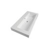 Saniclass Florence meubelwastafel 100x46x10cm met overloop 1 wasbak midden 2 kraangaten mineraalmarmer Glanzend Wit SW3162 Saniclass Florence meubelwastafel 100x46x10cm met overloop 1 wasbak midden 2 kraangaten mineraalmarmer Glanzend Wit SW3162