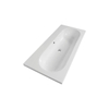 Saniclass Palermo meubelwastafel 100x3.5x46.5cm met overloop 1 wasbak 2 kraangaten Keramiek Wit SW24916 Saniclass Palermo meubelwastafel 100x3.5x46.5cm met overloop 1 wasbak 2 kraangaten Keramiek Wit SW24916