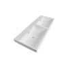 Saniclass Rome meubelwastafel 119.6x6.5x45.7cm met overloop 2 wasbakken 0 kraangaten Mineraalmarmer Wit SW6861 Saniclass Rome meubelwastafel 119.6x6.5x45.7cm met overloop 2 wasbakken 0 kraangaten Mineraalmarmer Wit SW6861