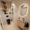 MONDIAZ TURE-DLUX Meuble toilette - 60cm - Washed Oak - EDEN - vasque Opalo - position centrale - 1 trou de robinet SW1105200