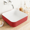 Mondiaz Binx waskom 36x36x13cm vierkant opbouw Solid Surface Fire/Talc SW643502 Mondiaz Binx waskom 36x36x13cm vierkant opbouw Solid Surface Fire/Talc SW643502