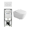 Villeroy & Boch Subway 2.0 Ensemble encastré avec cuvette WC suspendue blanche abattant Slimseat softclose plaque de commande Sigma20 blanche SW87514
