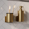 BRAUER Accessoireset - zeepdispenser - beker - met wand ophanging - magnetisch opzetvlak - geborsteld goud SW1471811