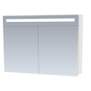 BRAUER 2.0 Armoire toilette 100x70x15cm avec 2 porte et éclairage LED Blanc brillant SW6569