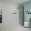 Fortifura Galeria Douche à l'italienne - 30x200cm - verre fumé - Chrome SW876867