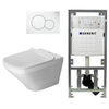 Duravit Durastyle toiletset met inbouwreservoir geberit toiletzitting met softclose en sigma01 bedieningsplaat wit SW93486