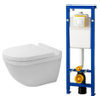 Duravit Starck 3 set de toilette avec réservoir encastrable Wisa abattant softclose et plaque de commande Argos blanc SW93489