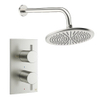 Crosswater MPRO Regendoucheset inbouw - 2 hendels - 30cm douchekop - wandarm - geborsteld RVS SW1472594