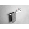 Ideavit Solidsteel Barre de porte serviettes avec porte gobelet et distributeur savon Solidsurface blanc mat chromé SW94096