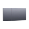 Saniclass Dual spiegelkast 140x70x15cm verlichting geintegreerd rechthoek 3 draaideuren Hoogglans Grijs MDF SW371716 Saniclass Dual spiegelkast 140x70x15cm verlichting geintegreerd rechthoek 3 draaideuren Hoogglans Grijs MDF SW371716