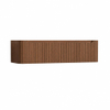 H&R Badmeubelen Juice Wastafelonderkast - 160x45x40cm - afgeronde hoeken - 3D-front - 2 lades - geïntegreerde greep - dark oak SW1259448