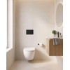 Pack WC QeramiQ Dely Swirl Compact - réservoir encastrable Geberit UP320 - avec bâti-support Burda - abattant slim - plaque de commande en métal noir mat - boutons ronds - blanc brillant SW1592288