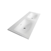 Saniclass plan pour meuble salle de bains Furiosa 140.5x46cm 2 lavabos sans trou pour robinet rectangulaire Fine Stone blanc mat SW86583