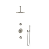 Hotbath Buddy IBS - Regendoucheset - 15cm plafondarm - 30cm ronde hoofddouche - staafhanddouche - 2 stopkranen - geborsteld nikkel (RVS) SW298880