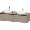Duravit Ketho.2 Wastafelonderbouwkast - inclusief consoleplaat - met 2 laden - voor dubbele waskommen - 160x55x45.9cm - met handgrepen antraciet - linnen mat SW771928