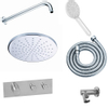 Saniclass Brauer regendoucheset met muurarm en hoofddouche 20cm met 3 standen handdouche chroom SW96860 Saniclass Brauer regendoucheset met muurarm en hoofddouche 20cm met 3 standen handdouche chroom SW96860