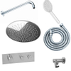 Saniclass Brauer regendoucheset met muurarm en hoofddouche 30cm met 3 standen handdouche chroom SW96865 Saniclass Brauer regendoucheset met muurarm en hoofddouche 30cm met 3 standen handdouche chroom SW96865