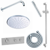 Saniclass Brauer regendoucheset met muurarm en hoofddouche 20cm met glijstang inclusief staafhanddouche chroom SW96875 Saniclass Brauer regendoucheset met muurarm en hoofddouche 20cm met glijstang inclusief staafhanddouche chroom SW96875