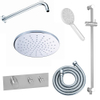 Saniclass Brauer regendoucheset met muurarm en hoofddouche 20cm met glijstang inclusief 3 standen handdouche chroom SW96878 Saniclass Brauer regendoucheset met muurarm en hoofddouche 20cm met glijstang inclusief 3 standen handdouche chroom SW96878