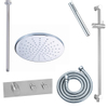 Saniclass Brauer regendoucheset met plafondarm en hoofddouche 20cm met glijstang inclusief staafhanddouche chroom SW96881 Saniclass Brauer regendoucheset met plafondarm en hoofddouche 20cm met glijstang inclusief staafhanddouche chroom SW96881