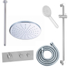 Saniclass Brauer regendoucheset met plafondarm en hoofddouche 20cm met glijstang inclusief 3 standen handdouche chroom SW96884 Saniclass Brauer regendoucheset met plafondarm en hoofddouche 20cm met glijstang inclusief 3 standen handdouche chroom SW96884