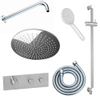 Saniclass Brauer regendoucheset met muurarm en hoofddouche 30cm met glijstang inclusief 3 standen handdouche chroom SW96889 Saniclass Brauer regendoucheset met muurarm en hoofddouche 30cm met glijstang inclusief 3 standen handdouche chroom SW96889