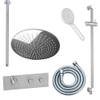 Saniclass Brauer regendoucheset met plafondarm en hoofddouche 30cm met glijstang inclusief 3 standen handdouche chroom SW96892 Saniclass Brauer regendoucheset met plafondarm en hoofddouche 30cm met glijstang inclusief 3 standen handdouche chroom SW96892