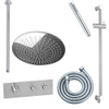 Saniclass Brauer regendoucheset met plafondarm en hoofddouche 30cm met glijstang inclusief staafhanddouche chroom SW96894 Saniclass Brauer regendoucheset met plafondarm en hoofddouche 30cm met glijstang inclusief staafhanddouche chroom SW96894