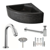 Wiesbaden One Pack Raw hoekfontein - 30x30x10cm hardsteen gezoet SW95997