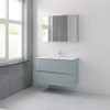 Bruynzeel Miko badmeubelset 66x101x51cm 1 kraangat 1 wasbak 2 lades met spiegelkast met softclose fjord groen SW384551 Bruynzeel Miko badmeubelset 66x101x51cm 1 kraangat 1 wasbak 2 lades met spiegelkast met softclose fjord groen SW384551