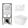 Throne Salina rimless inbouwset met diepspoel wandcloset wit softclose en quickrelease zitting afdekplaat rvs geborsteld SW203354 Throne Salina rimless inbouwset met diepspoel wandcloset wit softclose en quickrelease zitting afdekplaat rvs geborsteld SW203354